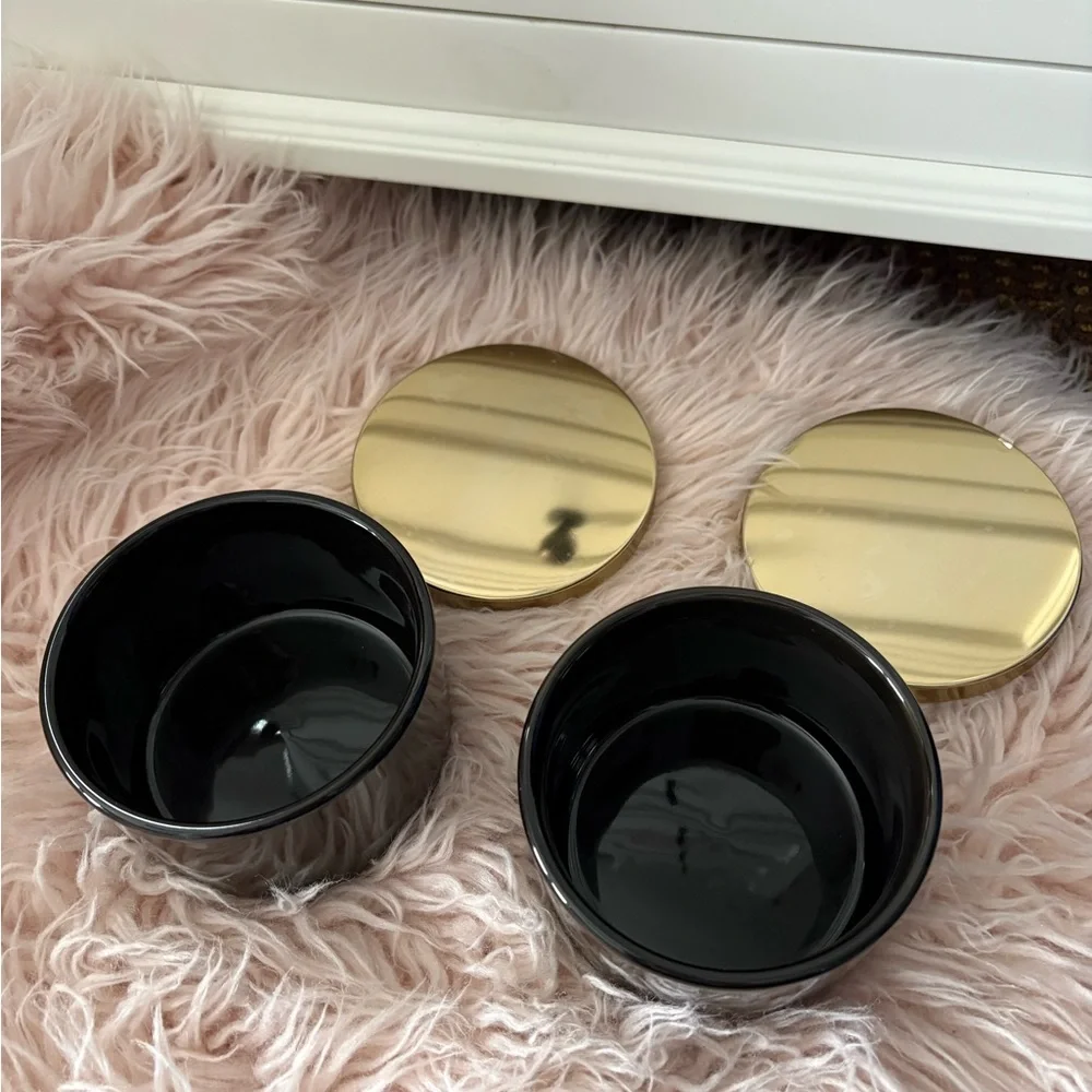 New Z Gallerie Elegant Art Deco Black and Gold Decorative Jars